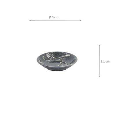 TDS, Round-Sauce Bowl, Kawaii Black Whale, Ø 9x2.1cm - Item No. 34069