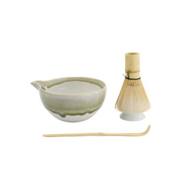 TDS, Matcha Schale Geschenkset, 4-tlg., 14,5 x 6,5 cm, Sasa Green, Art.-Nr. 34079