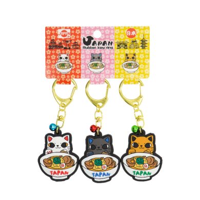 TDS, Keychain, Japan Cat Ramen, 3-pieces, Item No. 34116