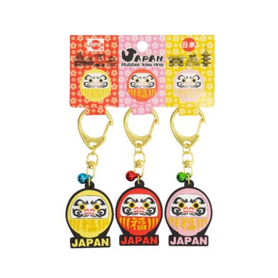 TDS, Keychain, Japan Daruma, 3-pieces, Item No. 34117