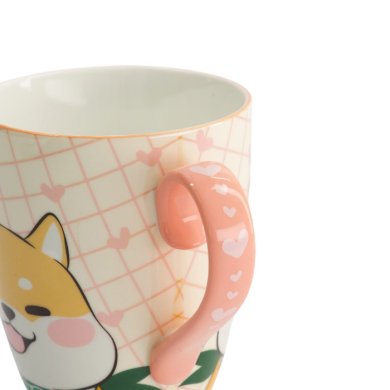 TDS, Kawaii Tasse in Geschenkbox, Shiba, Rosa, 340ml, Ø 8,5x10,2cm , Item No. 34120