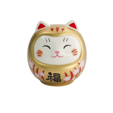 TDS, Lucky Cat, Daruma Coin Bank, Gold, 14 cm - Item No. 34128