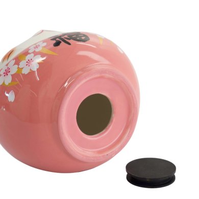 TDS, Lucky Cat, Daruma Coin Bank, Pink, 14 cm - Item No. 34133