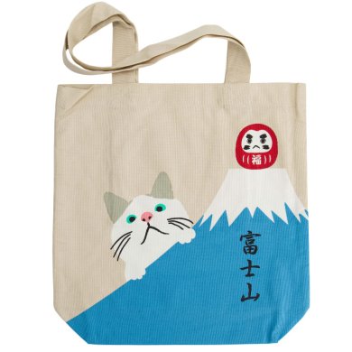 TDS, Kawaii Tote Bag, Cat with Fuji, 39 x 38 cm, Item No. 34166