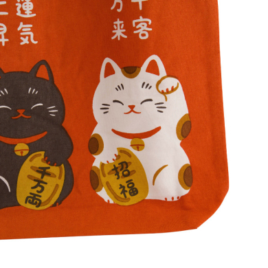 TDS, Kawaii Tote Bag, Twin Lucky Cat, 39 x 38 cm, Item No. 34169