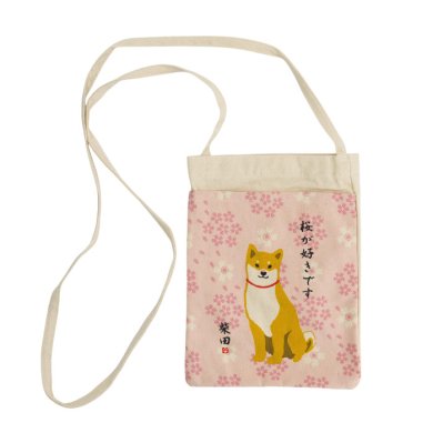 TDS, Kawaii Crossbody Bag, Sakura Shiba, 24 x 17.5 cm, Item No. 34172