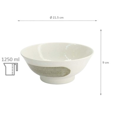 TDS, Ramen Bowl, Yuki Kobiki, White, Ø 21.5 x9cm, 1250ml, Item No. 34247
