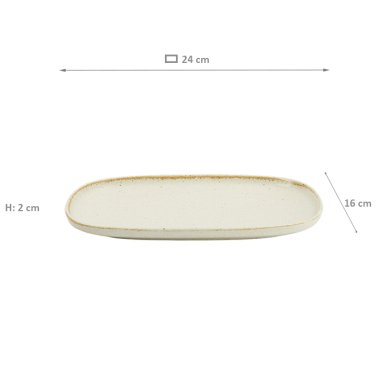 TDS, Ovaler Teller, Umizuna Beige, 24x16x11cm, Art Nr. 34288