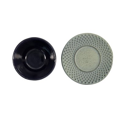 TDS, WY Tee Becher mit Untertasse, Arare, Grün/Grau, Gusseisen, Ø 7x5,5cm 120ml, Art.-Nr. 4269