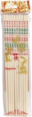 10 Paare Melamine Essstäbchen Drache und Phönix EDO Japan bei g-HoReCa 