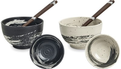Schalen Set Schwarz und weiß Ø 13 cm | H8 cm, Art.-Nr. 6041066