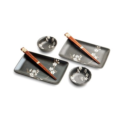 EDO Japan, Sushi Set, Anemone Black, 6Stk, 21x13,5x3 cm, Art.-Nr. 6044113