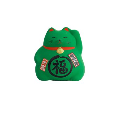 TDS, Glückskatze / Lucky Cat, Dekoration, Grün, 9 cm - Art Nr. 6131