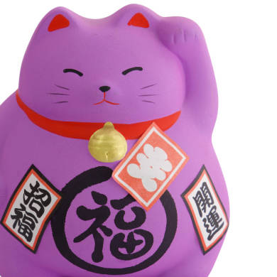 TDS, Glückskatze / Lucky Cat, Dekoration, Lila, 9 cm - Art Nr. 6132