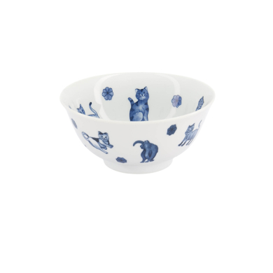 Tayo-Schale Kawaii Hananeko Cat Blau, Porzellan, Ø 15 × 7 cm, Art.-Nr. 61693