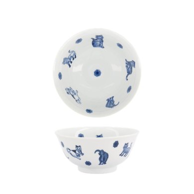 Tokyo Design Studio Tayo-Schale Kawaii Hananeko Cat Blau, Porzellan, Ø 15 × 7 cm