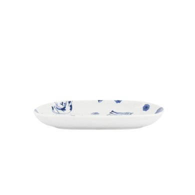 TDS, Ovale Teller, Kawaii Hananeko Cat, Blau, 18,7x12,8x2,5cm - Art Nr. 61694