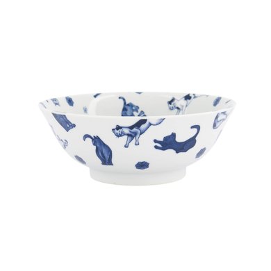 TDS, Ramen Bowl, Kawaii Hananeko Cat, Blue Ø 19.8x 7.5cm - Item No. 61695