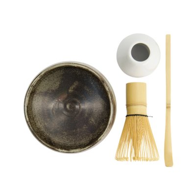 TDS, Matcha Bowl Giftset, 4-piece set, 11.5 x 7.5 cm, Shiro Hake, Item No. 617430