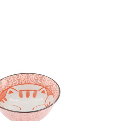 Tayo-Schale Kawaii Lucky Cat Neko Seikaiha-Neko Red, Porzellan, Ø 15 × 7 cm, 550 ml, Art.-Nr. 617669