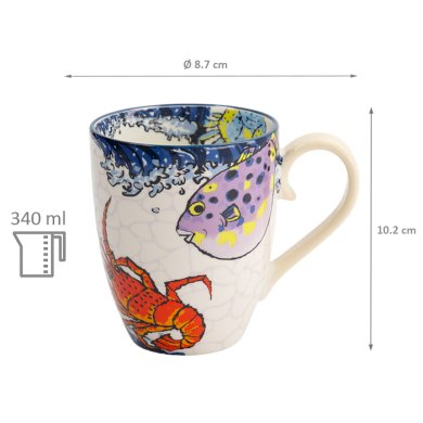 TDS, Tasse, Kawaii Seafood Tasse im Geschenkbox, Ø 8,7x10,2cm 340ml, Art Nr.618161