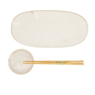 TDS, Sushi Set, Titanium Matte, Giftset, 2-piece set with Chopsticks, Item No. 619489