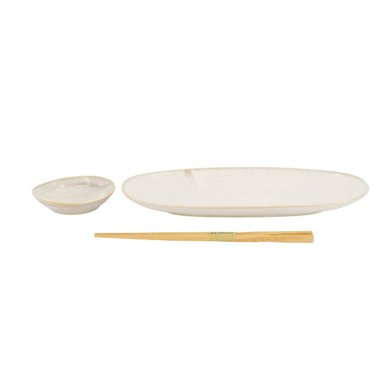 TDS, Sushi Set, Titanium Matte, Giftset, 2-piece set with Chopsticks, Item No. 619489