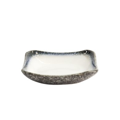 Square Plate Tajimi Blue/Grey/White, Stoneware, 14 × 14 × 3.5 cm, Item No. 7455