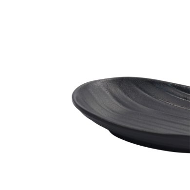 Rechteckiger Teller Zen Schwarz, Melamin, 18,4 × 11,4 × 2,8 cm, Art.-Nr. 8021