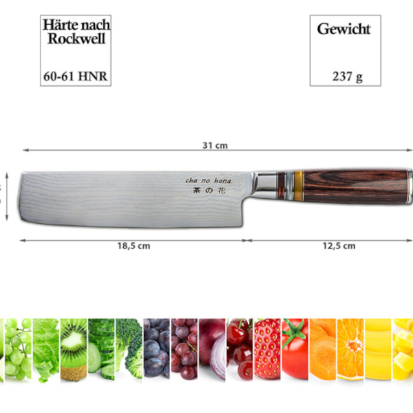Nakiri Knife with 3 acryl-circles (vegetable knife) at g-HoReCa (picture 7 of 7)