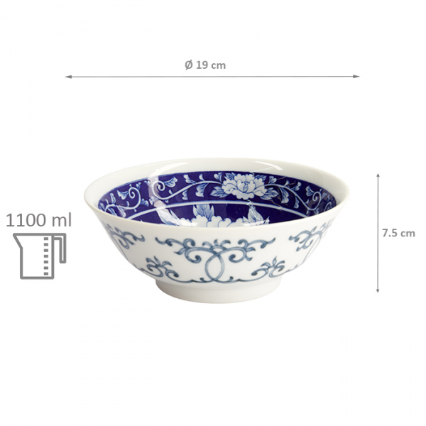 TDS, Ramen Bowl, Mixed Bowls, Ø 19 x 7.5 cm 1100 ml, Peony, Item No. 14263