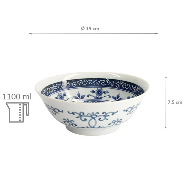 TDS, Ramen Bowl, Mixed Bowls, Ø 19 x 7.5 cm 1100 ml, Flower, Item No. 14266