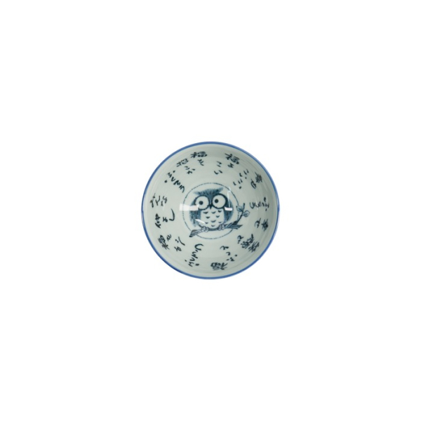 Bowl Kawaii Owl White/Blue, Porcelain, Ø 11.5 × 6 cm, 300 ml, Item No. 14340