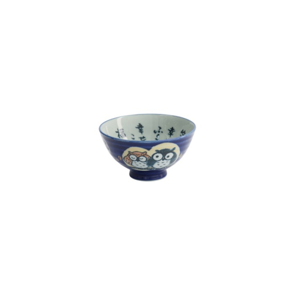 Bowl Kawaii Owl White/Blue, Porcelain, Ø 11.5 × 6 cm, 300 ml, Item No. 14340