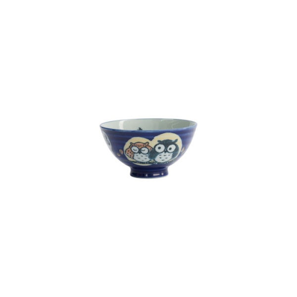 Bowl Kawaii Owl White/Blue, Porcelain, Ø 11.5 × 6 cm, 300 ml, Item No. 14340