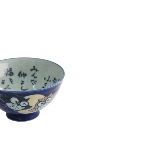 Bowl Kawaii Owl White/Blue, Porcelain, Ø 11.5 × 6 cm, 300 ml, Item No. 14340