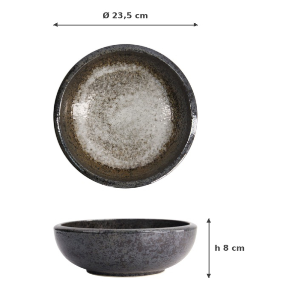 Schale Mino Yaki, Steinzeug, Ø 23,5 × 8 cm, 1,95 l, Art.-Nr. 14450
