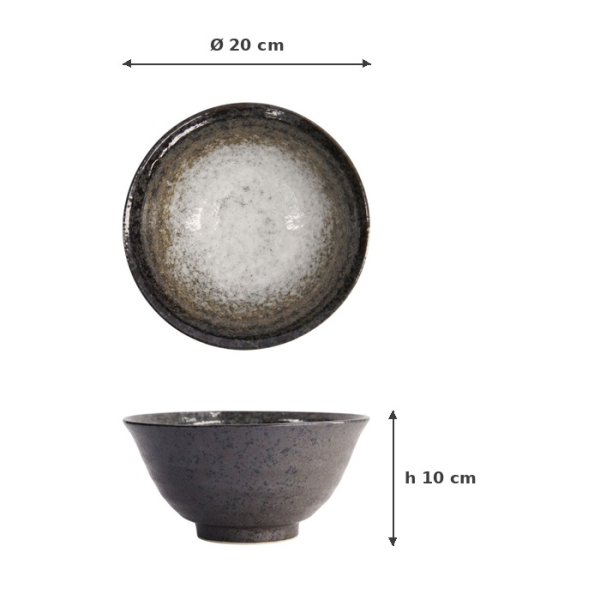 Noodle Bowl Mino Yaki, Stoneware, Ø 20 × 10 cm, 1.4 l, Item No. 14454