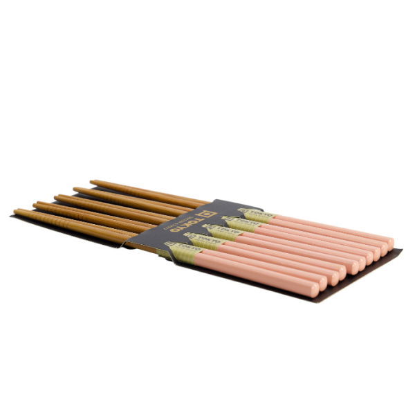 TDS, Chopstick Set, Bamboo Pink, 5 pair, Item No. 14456