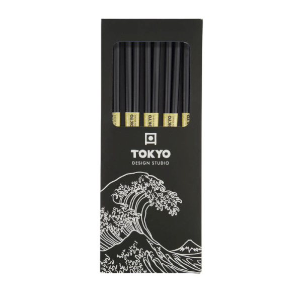 TDS, 5 Paar Essstäbchen, Bamboo Schwarz, Art.-Nr. 14461