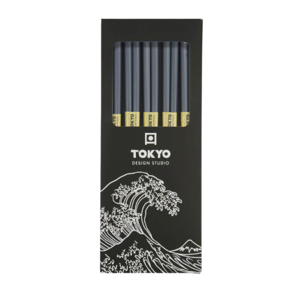 TDS, Chopstick Set, Bamboo Grey, 5 pair, Item No. 14463