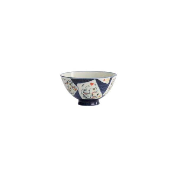 Bowl Kawaii Cat Neko Blue, Porcelain, Ø 11.2 × 6 cm, 300 ml, Item No. 14972