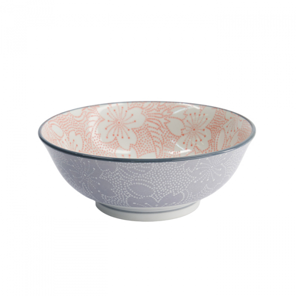 TDS, Tayo Bowl, Mixed Bowls Sakura, Red/Grey, Ø 19.7 x 7 cm, 1000ml - Item No. 15469