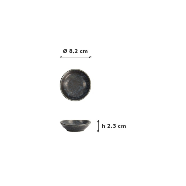 Sauce Bowl Onyx Noir Black, Stoneware, Ø 8.2 × 2.3 cm, Item No. 15530
