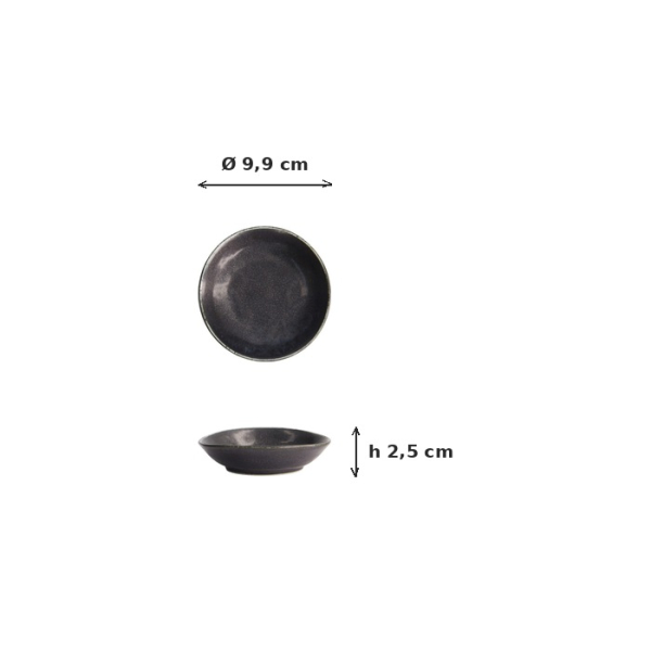 Sauce Bowl Onyx Noir Black, Stoneware, Ø 9.9 × 2.5 cm, Item No. 15531