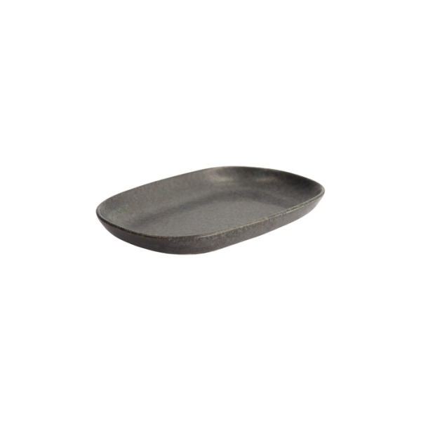 Sushi Plate Onyx Noir Black, Stoneware, 19 × 13 cm, Item No. 15546