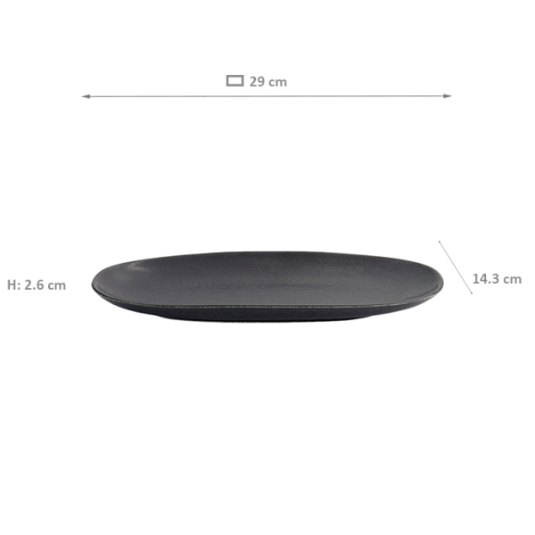 TDS, Plate, Onyx Noir, 28,5 cm x 14 cm, Item No. 15547