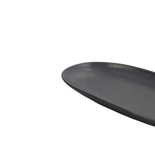 Oval Serving Platter Onyx Noir Black, Stoneware, 28.5 × 14 × 2.5 cm, Item No. 15547