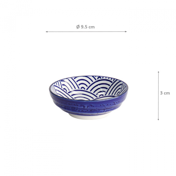 TDS, Sauce Bowl, Nippon Blue, Waves, Ø 9.5 x 3 cm - Item No. 15601