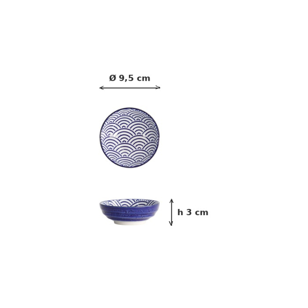 Saucenschale Nippon Blue Waves Blau/Weiß, Porzellan, Ø 9,5 × 3 cm, 150 ml, Art.-Nr. 15601